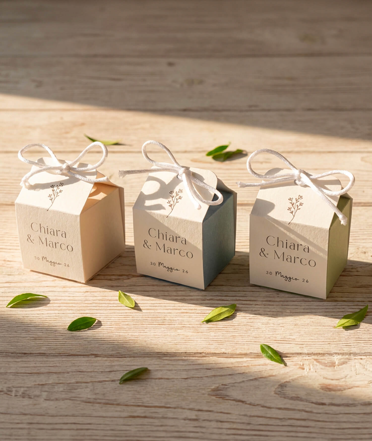 Scatolina bicolore Linea Fiori Minimal - Foto n. 1/1