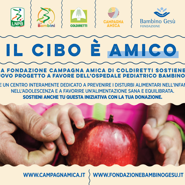 La Lega B sostiene "Il cibo è amico" l'iniziativa di Campagna Amica e Fondazione Bambino Gesù