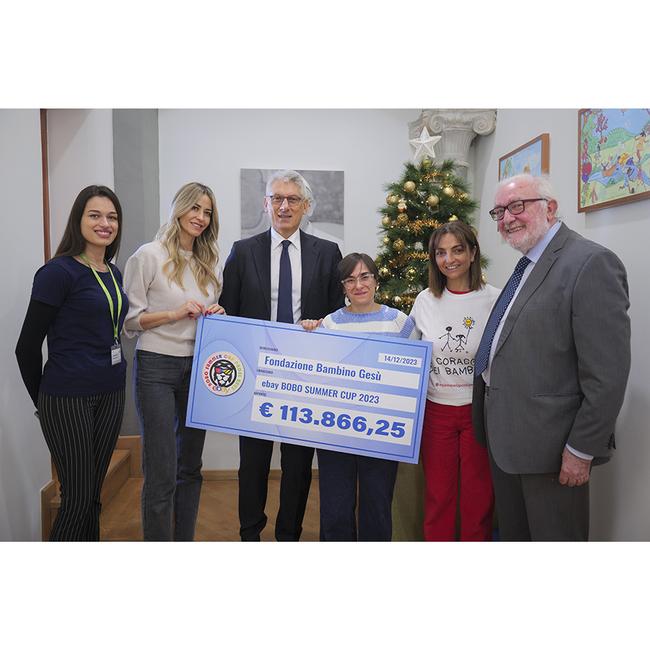 Cerimonia di consegna dei fondi raccolti dalla Ebay Bobo Summer Cup 2023